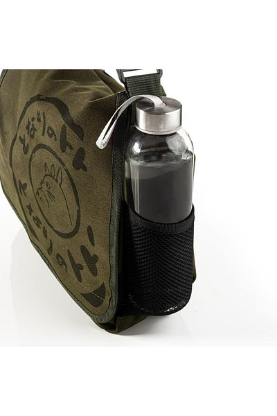 Köstebek Khaki Totoro Messenger Bag with Flap, Side Pocket and Water Bottle Compartment