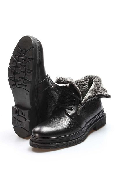 Ayakkabıhane Quality Genuine Leather Black Thick Sole Men's Classic Boots Ah08943191311031