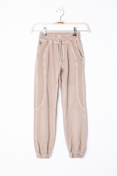Cansın Mini Beige Boys' Linen Trousers with Elastic Waist and Legs 20412