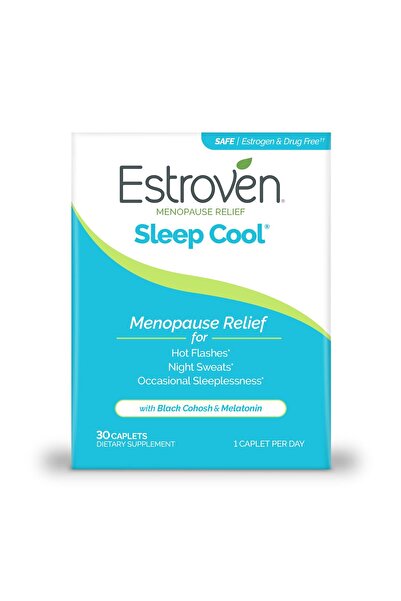 Estroven Sleep Cool for Menopause Relief, 30 Ct, Supports Night Sweats & Hot Flashes, Drug-Free, Gluten-Free