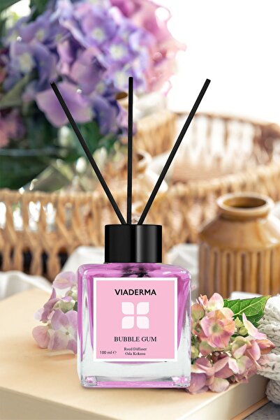 Viaderma Kare Şişe BubbleGum Esansı Bambu Çubuklu Oda Kokusu 100 ml