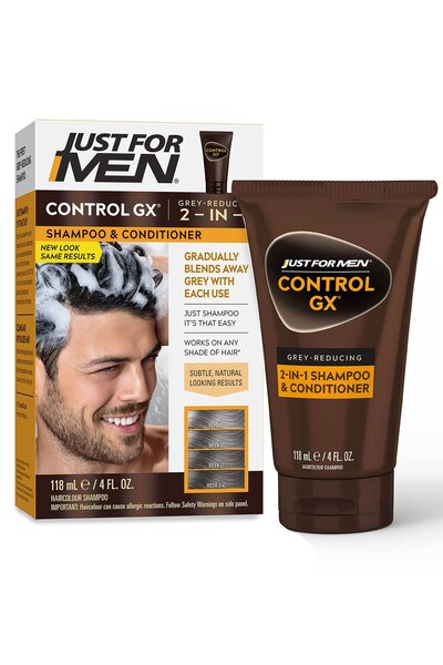 Just For Men شامبو وبلسم Control GX Grey Reducing 2-in-1، 4 أونصة سائلة - عبو...