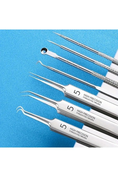 Jewval Ultra-ince No. 5 Siyah Nokta Cımbız Takımı 0.1mm Profesyonel Cımbız Al...