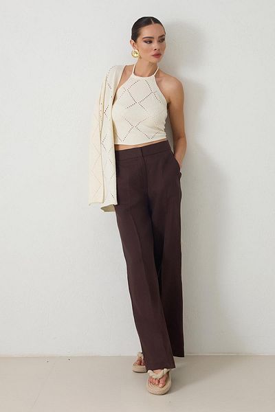 Setre Set de tricotaje cu bluză crem și cardigan