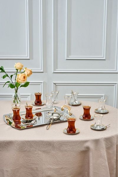 Karaca Vista 40 Piece Gold Tea Set for 12 People
