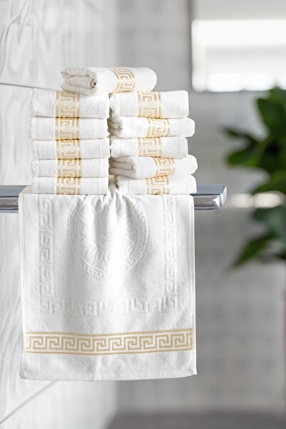 OYALI Gold Jakarlı Kadife Mutfak Ve El Havlusu 30*50 Cm 3 Adet