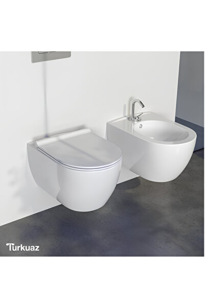 Turkuaz City Kanalsız Asma Klozet Set002008, City Yavaş Kapak