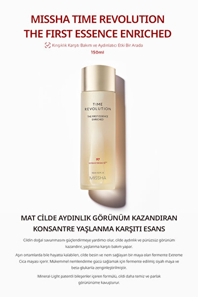 Missha Cilde Aydınlık Görünüm Kazandıran Yaşlanma Karşıtı Esans Time Revolution The First Essence Enriched