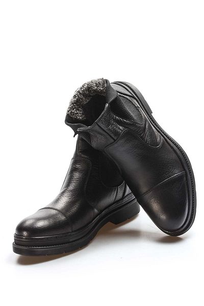 Ayakkabıhane Quality Genuine Leather Men's Black Classic Chelsea Boots Ah08943191311032