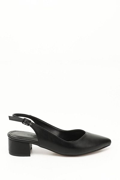 GÖNDERİ(R) Women/Girls Black Pointed Toe Slingback Shoes