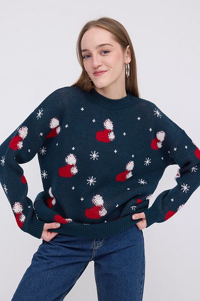 Addax Snowflake Christmas Themed Knitwear Sweater K3335-B3