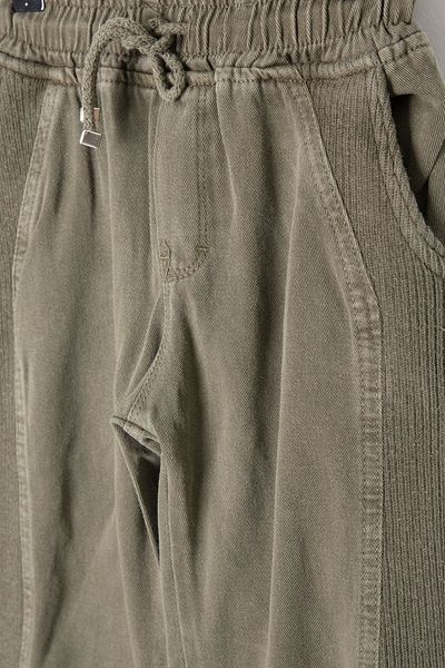 Cansın Mini Khaki Boys' Linen Trousers with Elastic Waist and Legs 20408
