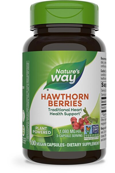 Nature's Way Herbal Hawthorn Berries, Traditional Heart Health Support*, 100 ...