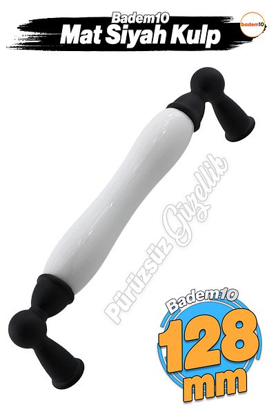 Badem10 Domaniç Porțelan Negru Mat 128 Mm Mobilier Bucătărie Sertar Dulap Ușă Dulap Mâner Mâner