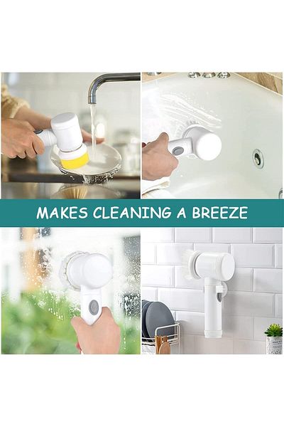 COOYA Electric Spin Scrubber, Rechargeable Cleaning Brush with 3 Brush Heads for Bathroom, Kitchen