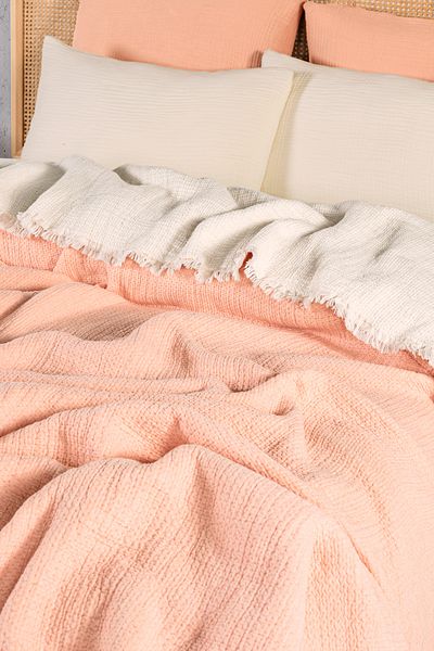 MYLASA HOME Muslin Kosha Series Hybrid Sleeping Products Orange Quilt 240X260Cm