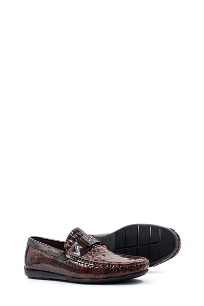 Ayakkabıhane Inside and Outside Genuine Leather Brown Patent Leather Men's Loafer Shoes Ah 082781312199