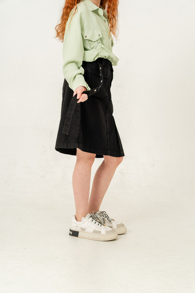 GİYİCEM TEKSTİL Джинсова спідниця плісе для дівчинки зліва 2955