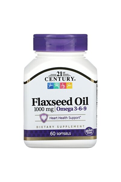 21st Century Flaxseed Oil 1000 mg Softgels, 60 Count (22407)