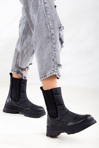 Ayakkabı Frekansı Bexy Side Elastic Parachute Boots ΜΑΥΡΟ