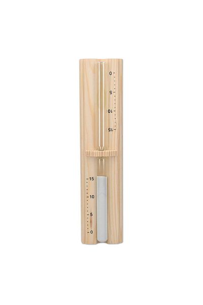 Navaris Sauna Hourglass Sand Timer - 15 Minute Pine Wood Wall-Mounted, 11.6 x 2.95 x 1.57