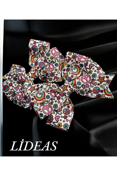 LİDEAS Комплект от 2 игли за закопчаване на папионки от сатен с шарени едро за деца и тийнейджъри