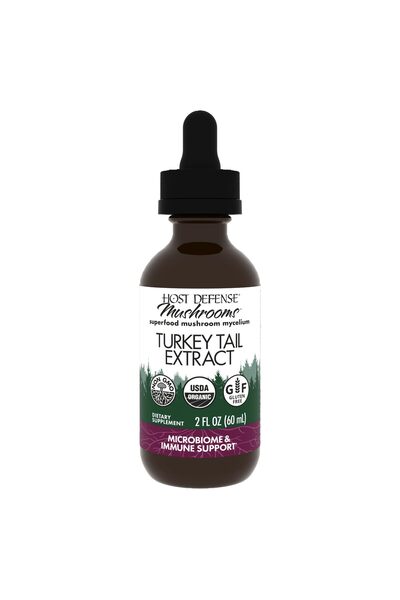Host Defense Turkey Tail Extract - Digestive & Immune Support - Mushroom Supplement - 2 fl oz (60 Servings)