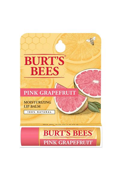 Burt's Bees 100% Natural Moisturizing Lip Balm, Pink Grapefruit with Beeswax & Fruit Extracts, 1 Tube
