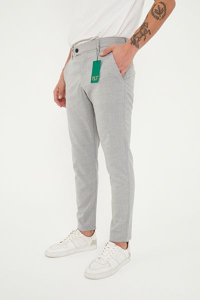 Zoom King New Season Men's Gray Color Quality Flexible Ankle Length Fabric Trousers
