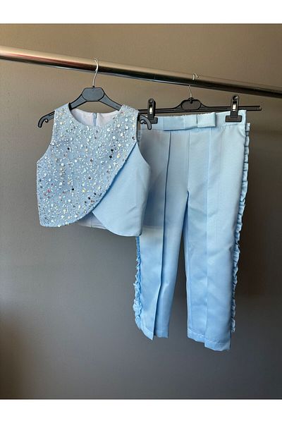 She Dress Stone DeTailed Blouse and Trousers Set