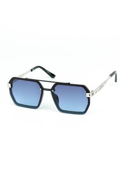 Di Caprio Unisex Black Uv400 Protected Geometric Model Sunglasses