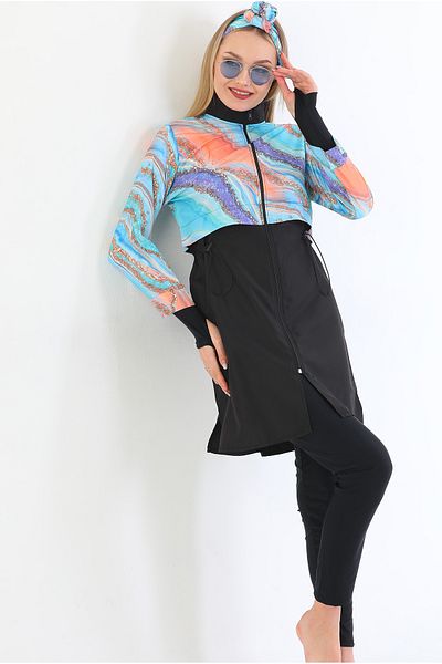Remsa Mayo Fully Covered Hijab Swimsuit 2322 Pera Mermer