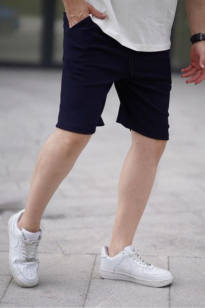 Madmext Ανδρικό κοντό σορτς Navy Blue - 6544 με ρυθμιζόμενες τσέπες στη μέση
