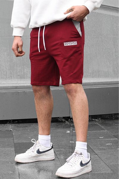 Madmext Ανδρικό σορτς Capri Claret Red Printed 5487