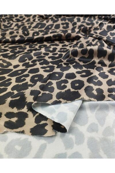 Kumaş Parça Thin Jerce (lățime: 140) Culoare verde pastel și maro