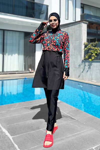 Remsa Mayo Fully Covered Hijab Swimsuit 2322 Pera Yuvarlak