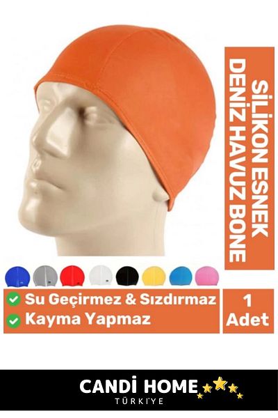 HOBİ CONDİ Premium Special Series Non-Slip Leak-Proof Silicone Swimmer Elastic Swimming Cap Pool Sea Cap
