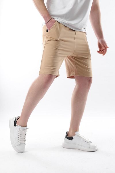 Madmext Pantaloni scurți Capri pentru bărbați cu imprimeu bej 5487