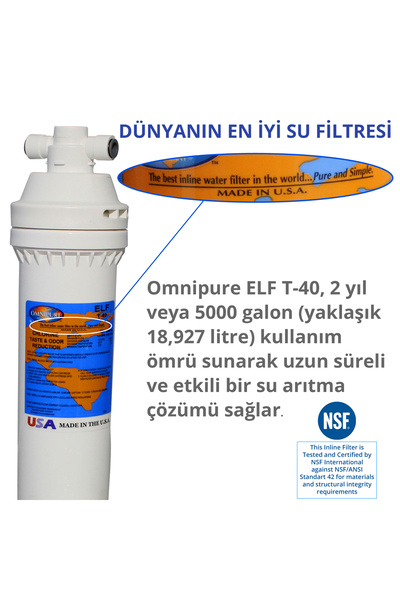 Omnipure Abd Ürünü T-40 Atık Atmayan Tezgah Altı Direk Musluğa Bağlanabilen S...