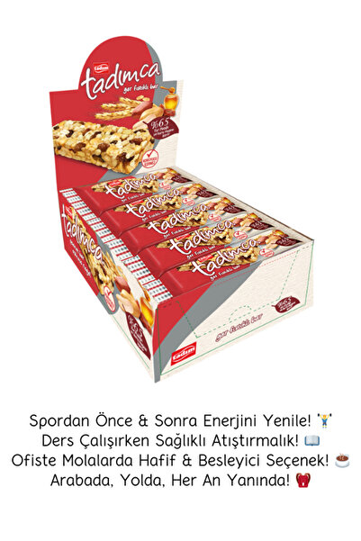Tadım Tadımca Yer Fıstıklı Bar – 30 gr x 20 Adet | Doğal, Besleyici ve Lezzetli Atıştırmalık