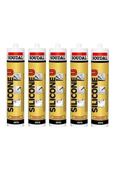 Banyolove Soudal Silikon Çok Amaçlı, Su Geçirmez Universal Şeffaf 280 Ml 5 Adet
