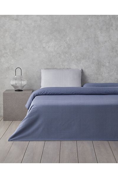 English Home Σετ Παπλωματοθήκη Flowing Stripes Easy-Iron Διπλό 200x220 cm Navy Blue