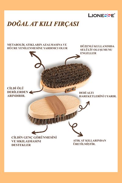 Lionesse Horsehair Massage and Cellulite Brush 11