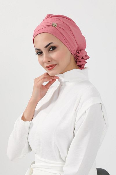 Aisha's Design عمامة جاهزة من قماش Aerobin - مع إكسسوارات، HT-95