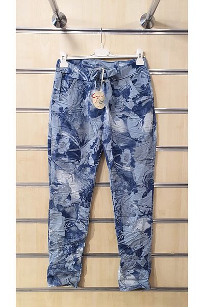 Park Moda Pantaloni Pantaloni italieni cu model de frunze |   trendbysena
