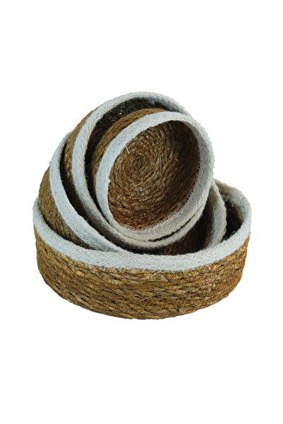 Bliss Natural Wicker Basket - Flower Pot, Bathroom Organizer, Decorative Home Organizer 4-Piece Medium Size