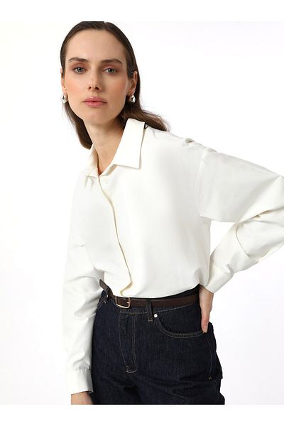 Benin White Basic Molded Poplin Shirt