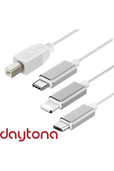 Daytona ADS-501 3ın1 USB B To Micro-Lightning-Type-C Telefon Bilgisayar Tablet Için Piyano Mıdı Org