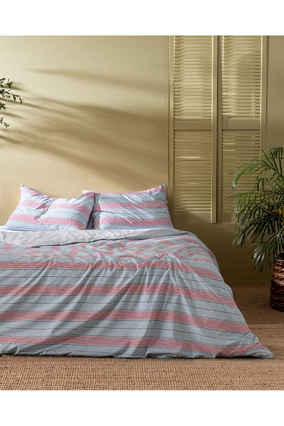 Madame Coco Set cuvertură de pilota cu imprimeu din bumbac Marc King Size - Albastru/Roșu
