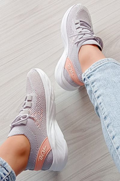 Ayakkabı Durağı Gray Daily Lightweight Knitwear Sports Shoes 351